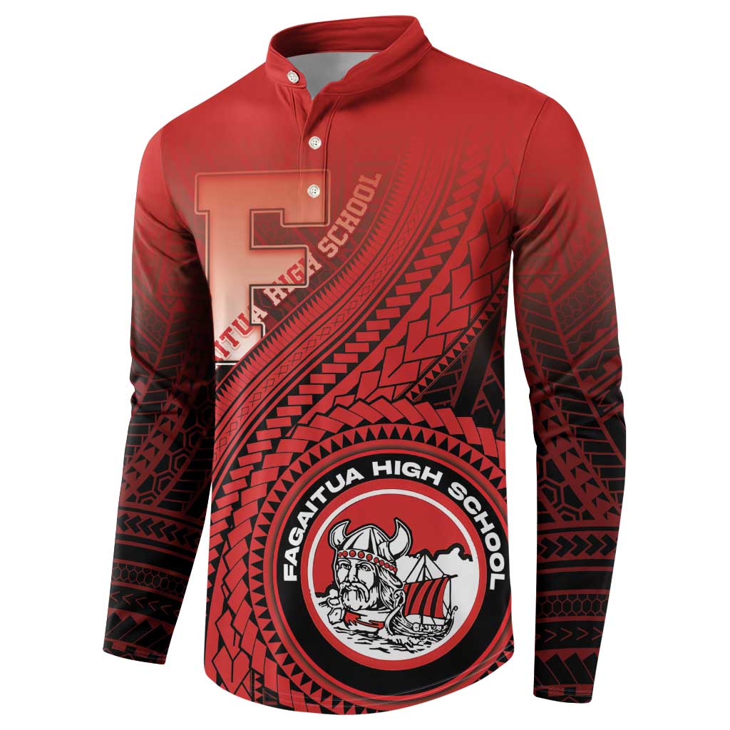 Personalized Fagaitua High School Button Sweatshirt Polynesian Tribal Pattern