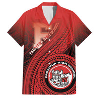 Personalized Fagaitua High School Family Matching Off The Shoulder Long Sleeve Dress and Hawaiian Shirt Polynesian Tribal Pattern LT05 Dad's Shirt - Short Sleeve Red - Polynesian Pride