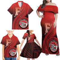 Personalized Fagaitua High School Family Matching Off Shoulder Maxi Dress and Hawaiian Shirt Polynesian Tribal Pattern LT05 - Polynesian Pride