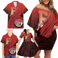 Personalized Fagaitua High School Family Matching Off Shoulder Short Dress and Hawaiian Shirt Polynesian Tribal Pattern LT05 - Polynesian Pride