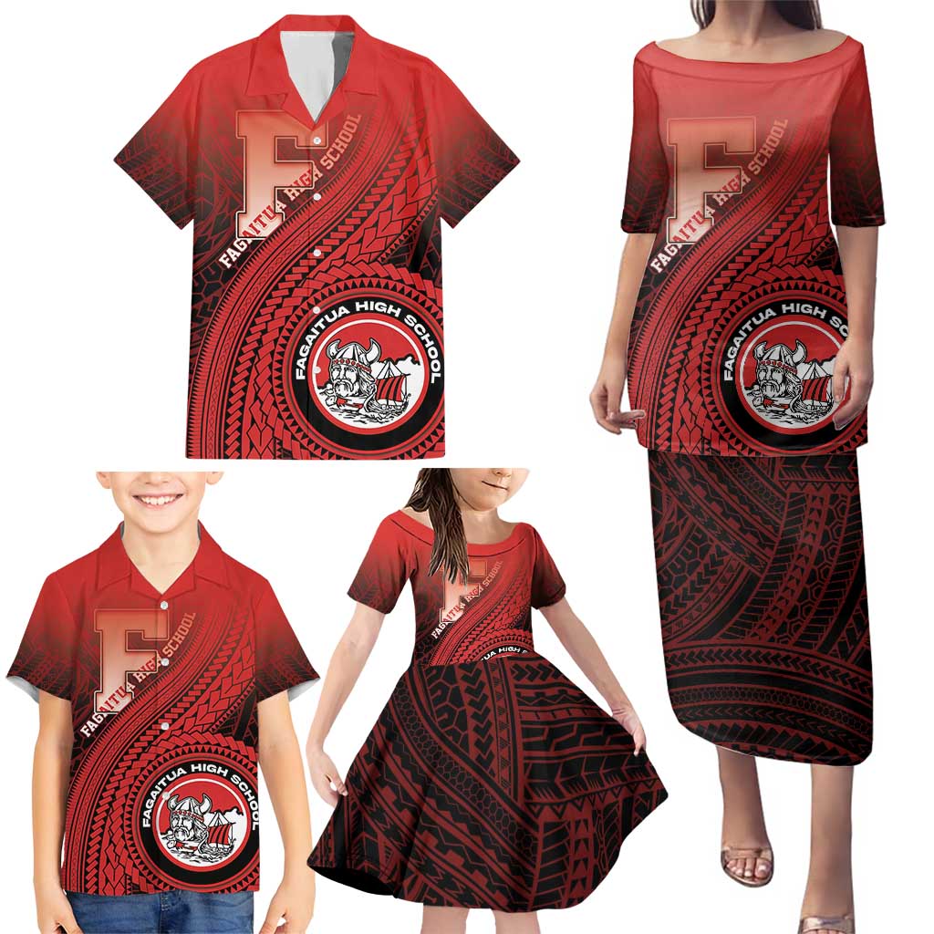 Personalized Fagaitua High School Family Matching Puletasi and Hawaiian Shirt Polynesian Tribal Pattern LT05 - Polynesian Pride