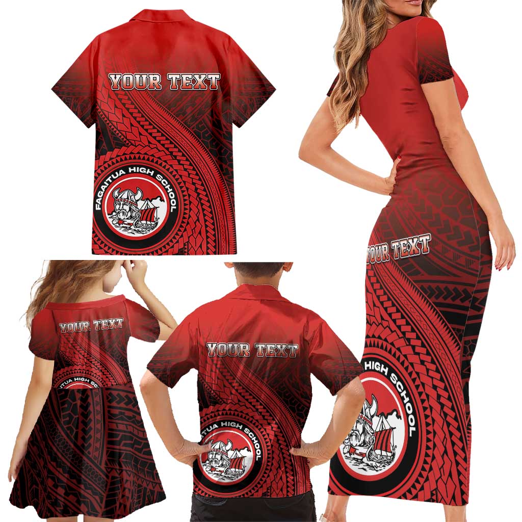 Personalized Fagaitua High School Family Matching Short Sleeve Bodycon Dress and Hawaiian Shirt Polynesian Tribal Pattern LT05 - Polynesian Pride
