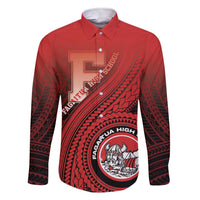 Personalized Fagaitua High School Family Matching Short Sleeve Bodycon Dress and Hawaiian Shirt Polynesian Tribal Pattern LT05 Dad's Shirt - Long Sleeve Red - Polynesian Pride
