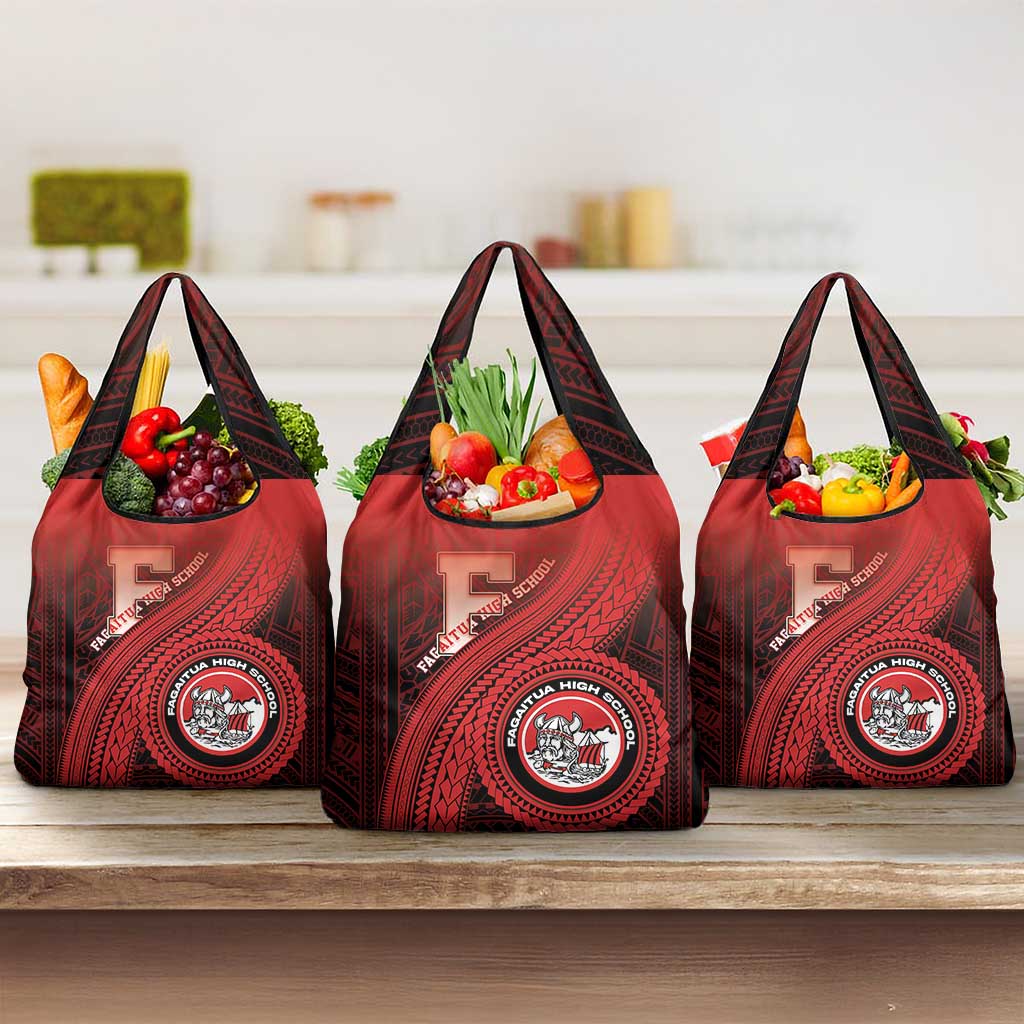 Fagaitua High School Grocery Bag Polynesian Tribal Pattern