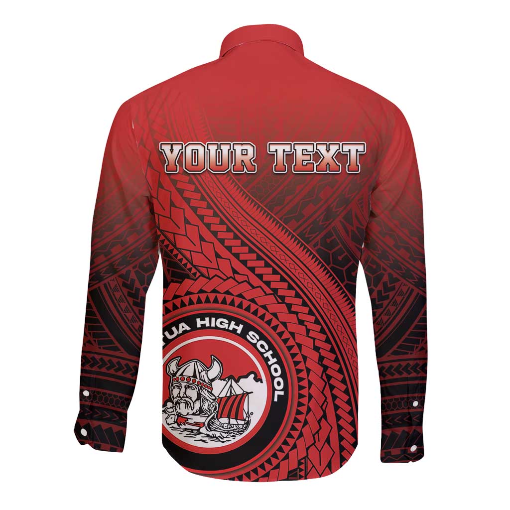 Personalized Fagaitua High School Long Sleeve Button Shirt Polynesian Tribal Pattern