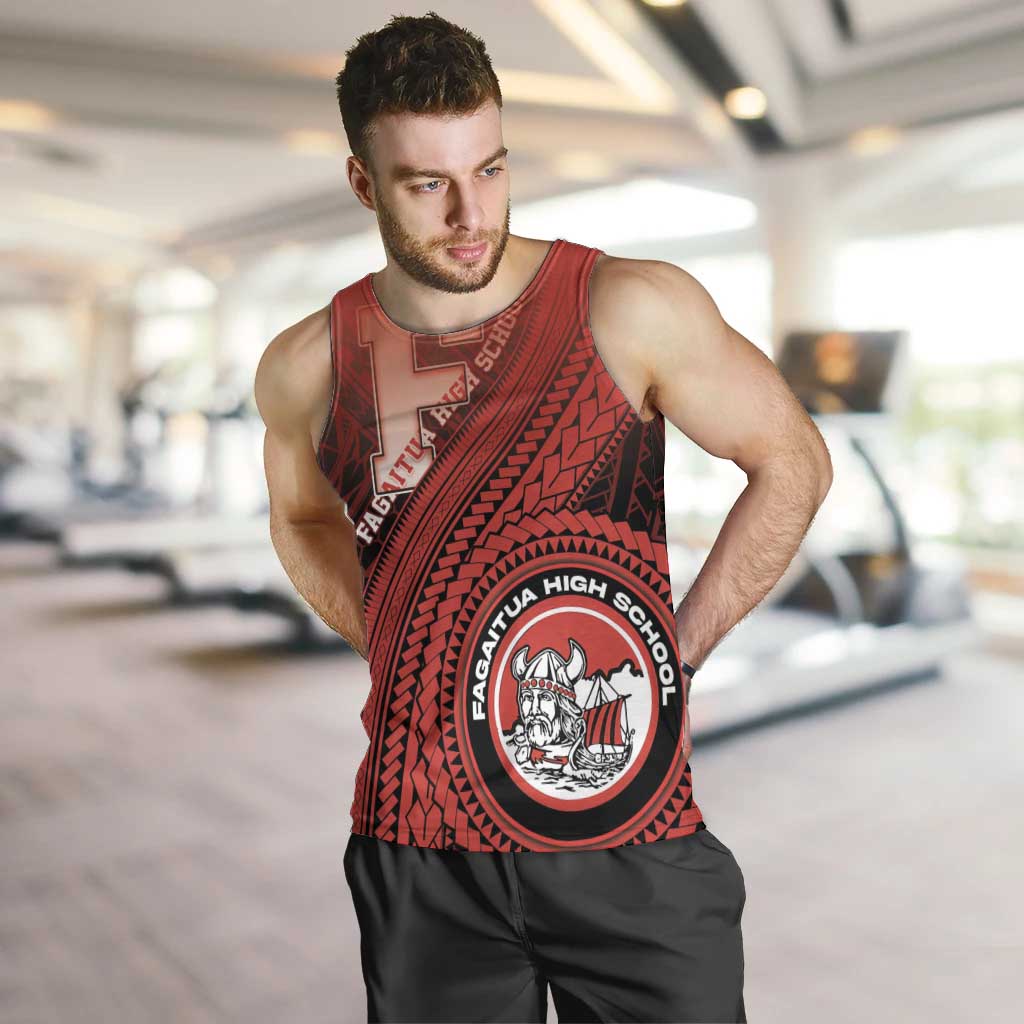 Personalized Fagaitua High School Men Tank Top Polynesian Tribal Pattern LT05 Red - Polynesian Pride