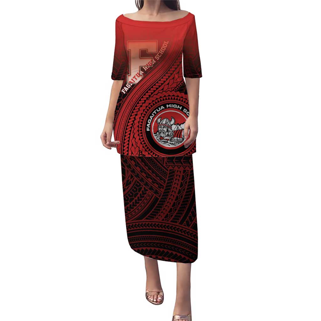 Personalized Fagaitua High School Puletasi Polynesian Tribal Pattern