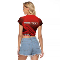 Personalized Fagaitua High School Raglan Cropped T Shirt Polynesian Tribal Pattern LT05 - Polynesian Pride