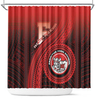 Fagaitua High School Shower Curtain Polynesian Tribal Pattern LT05 Red - Polynesian Pride