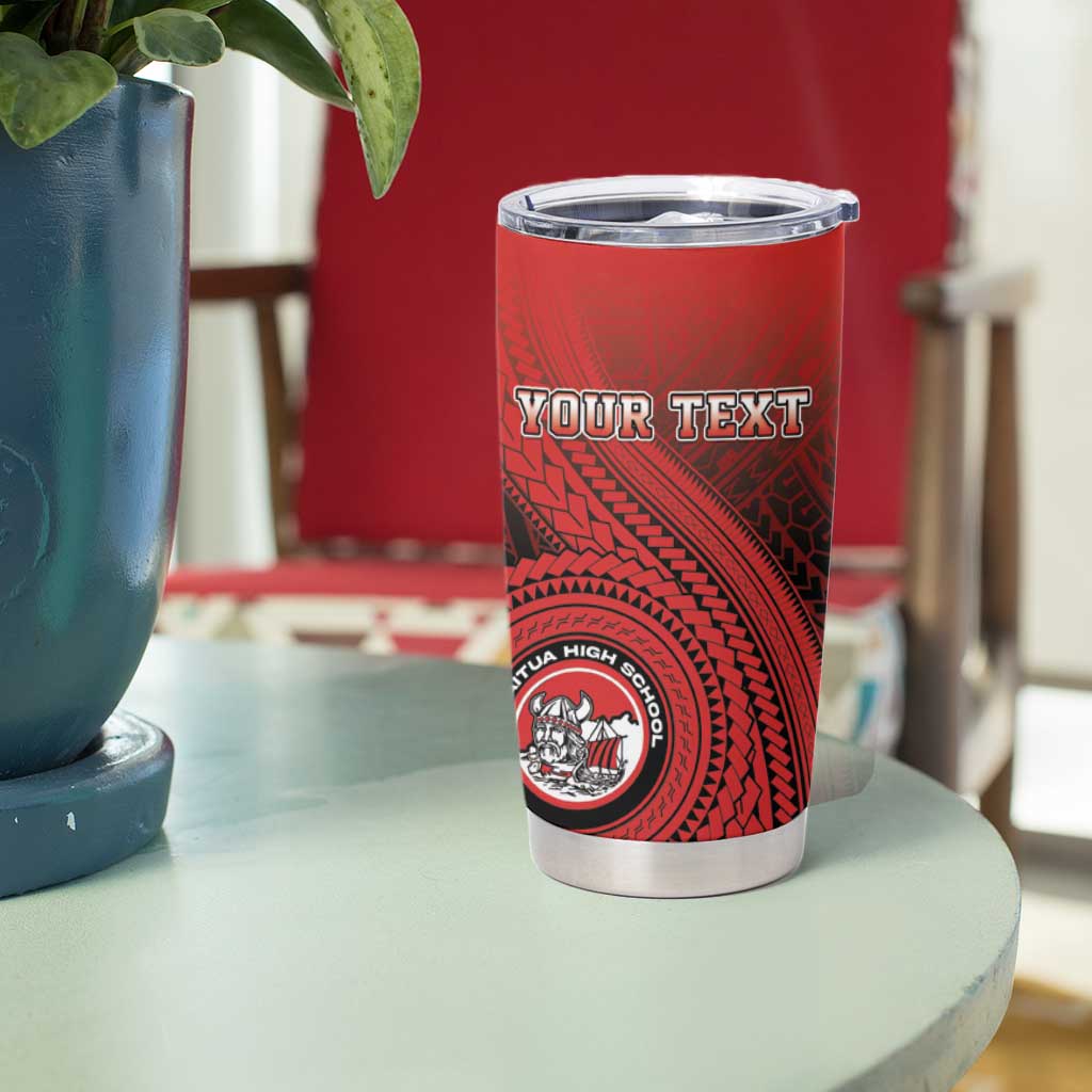 Personalized Fagaitua High School Tumbler Cup Polynesian Tribal Pattern