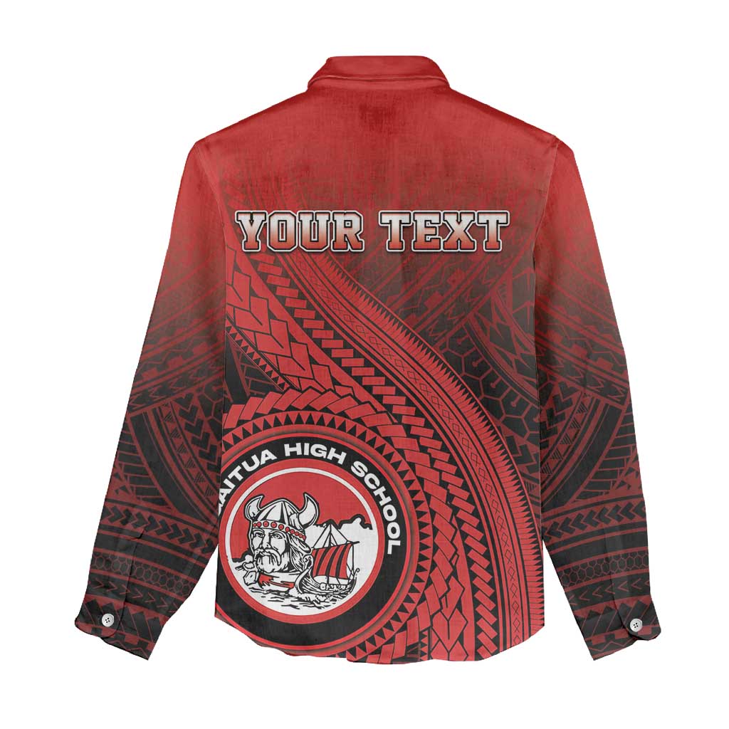 Personalized Fagaitua High School Women Casual Shirt Polynesian Tribal Pattern LT05 - Polynesian Pride