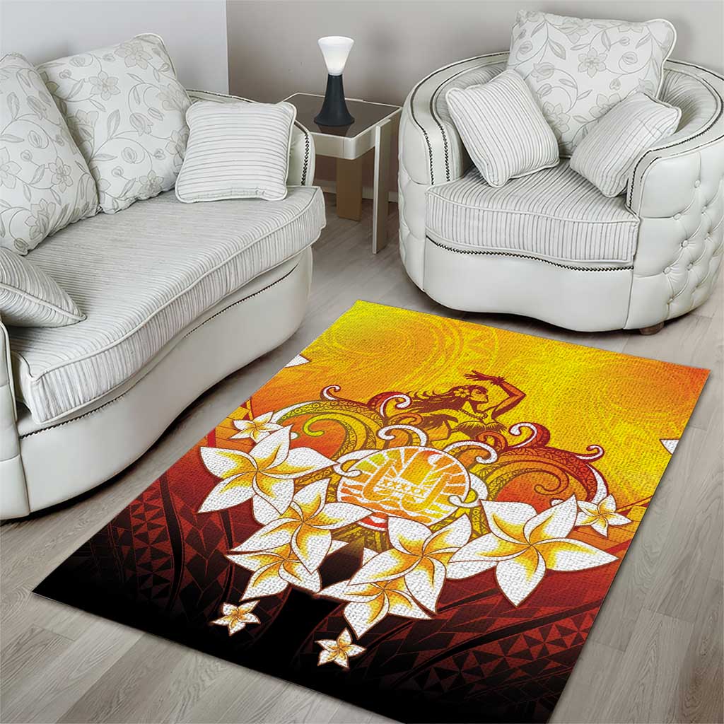 Tahiti Heiva Festival Area Rug Tahitian Vahine Plumeria Flowers LT05 - Polynesian Pride
