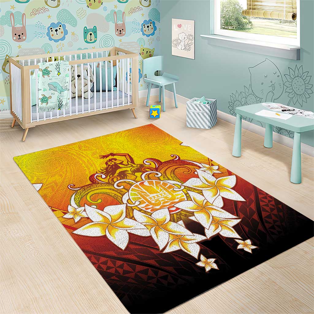 Tahiti Heiva Festival Area Rug Tahitian Vahine Plumeria Flowers LT05 - Polynesian Pride