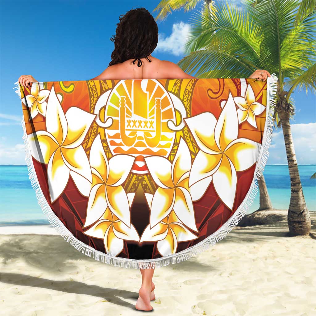 Tahiti Heiva Festival Beach Blanket Tahitian Vahine Plumeria Flowers LT05 - Polynesian Pride