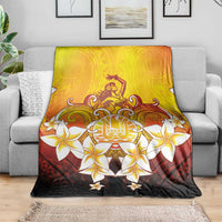 Tahiti Heiva Festival Blanket Tahitian Vahine Plumeria Flowers LT05 - Polynesian Pride