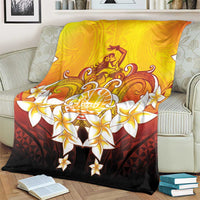 Tahiti Heiva Festival Blanket Tahitian Vahine Plumeria Flowers LT05 - Polynesian Pride