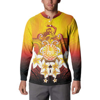Tahiti Heiva Festival Button Sweatshirt Tahitian Vahine Plumeria Flowers LT05 - Polynesian Pride