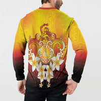 Tahiti Heiva Festival Button Sweatshirt Tahitian Vahine Plumeria Flowers LT05 - Polynesian Pride