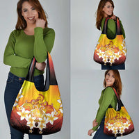 Tahiti Heiva Festival Grocery Bag Tahitian Vahine Plumeria Flowers LT05 - Polynesian Pride