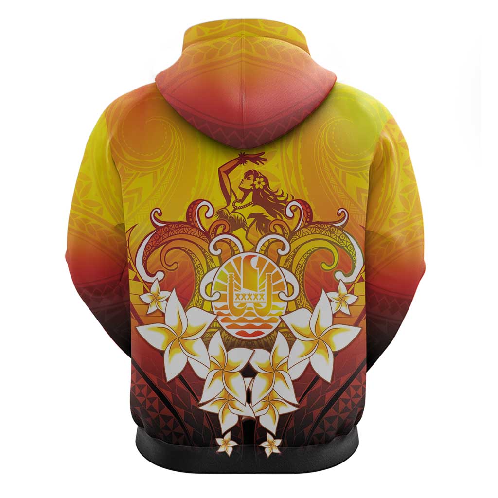 Tahiti Heiva Festival Hoodie Tahitian Vahine Plumeria Flowers LT05 - Polynesian Pride