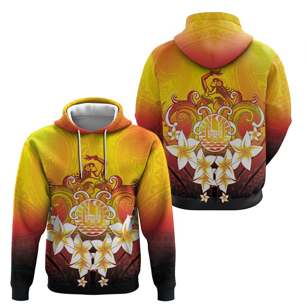 Tahiti Heiva Festival Hoodie Tahitian Vahine Plumeria Flowers LT05 - Polynesian Pride