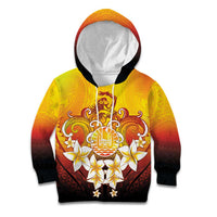 Tahiti Heiva Festival Kid Hoodie Tahitian Vahine Plumeria Flowers LT05 Hoodie Yellow - Polynesian Pride