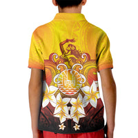 Tahiti Heiva Festival Kid Polo Shirt Tahitian Vahine Plumeria Flowers LT05 - Polynesian Pride