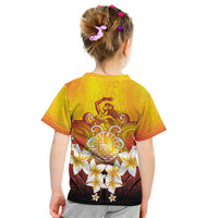 Tahiti Heiva Festival Kid T Shirt Tahitian Vahine Plumeria Flowers LT05 - Polynesian Pride