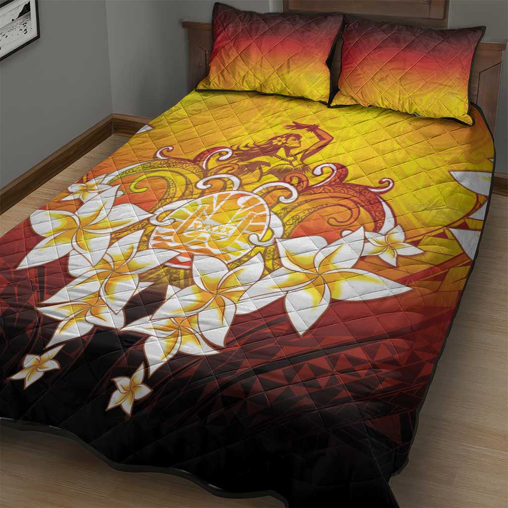 Tahiti Heiva Festival Quilt Bed Set Tahitian Vahine Plumeria Flowers LT05 - Polynesian Pride