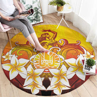 Tahiti Heiva Festival Round Carpet Tahitian Vahine Plumeria Flowers LT05 - Polynesian Pride