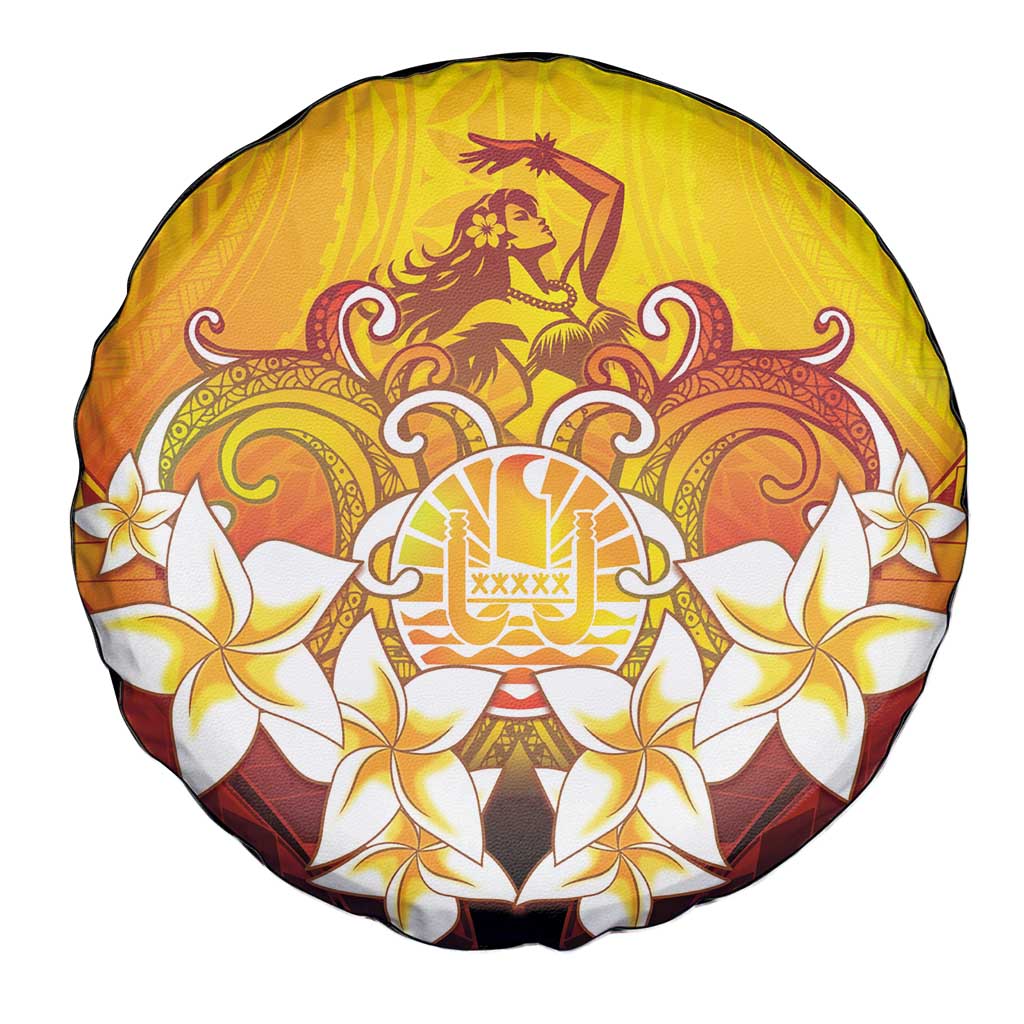 Tahiti Heiva Festival Spare Tire Cover Tahitian Vahine Plumeria Flowers LT05 - Polynesian Pride