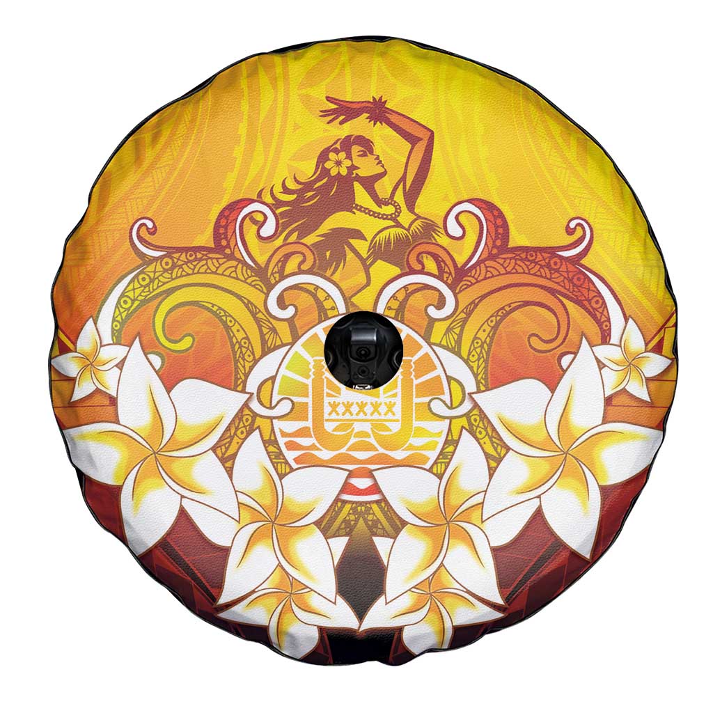 Tahiti Heiva Festival Spare Tire Cover Tahitian Vahine Plumeria Flowers LT05 - Polynesian Pride