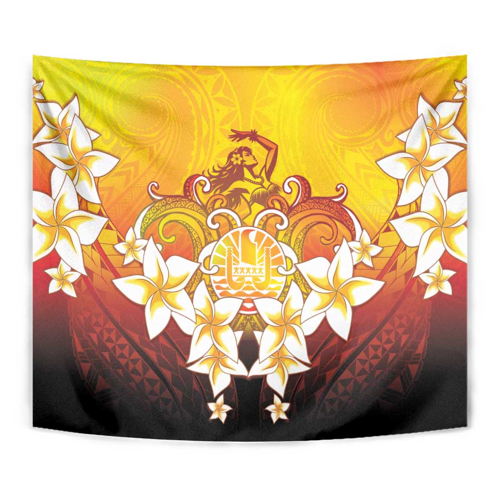 Tahiti Heiva Festival Tapestry Tahitian Vahine Plumeria Flowers LT05 - Polynesian Pride