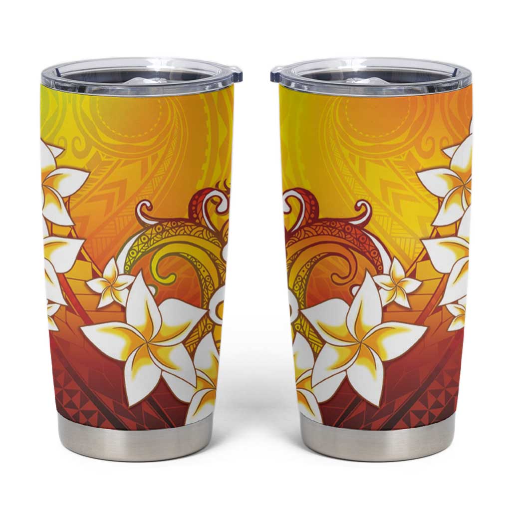 Tahiti Heiva Festival Tumbler Cup Tahitian Vahine Plumeria Flowers LT05 Yellow - Polynesian Pride