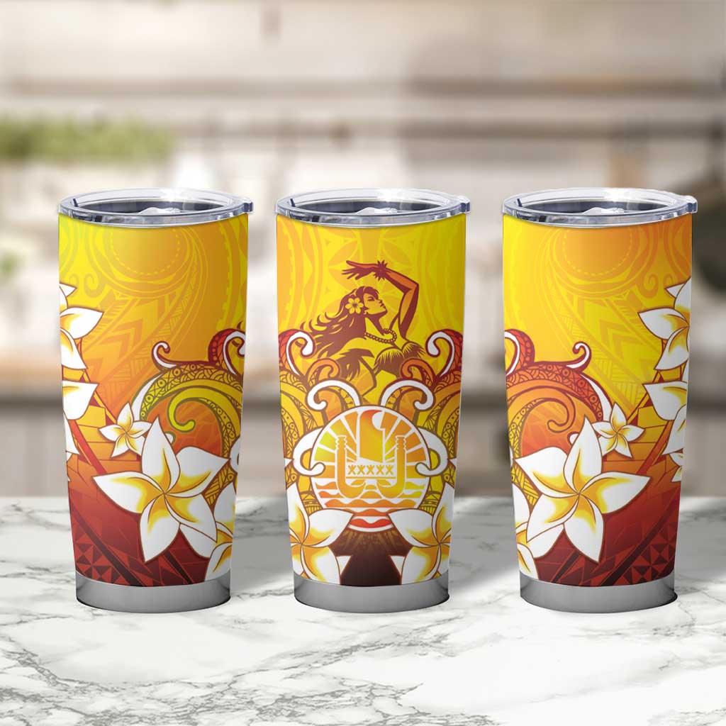 Tahiti Heiva Festival Tumbler Cup Tahitian Vahine Plumeria Flowers LT05 - Polynesian Pride