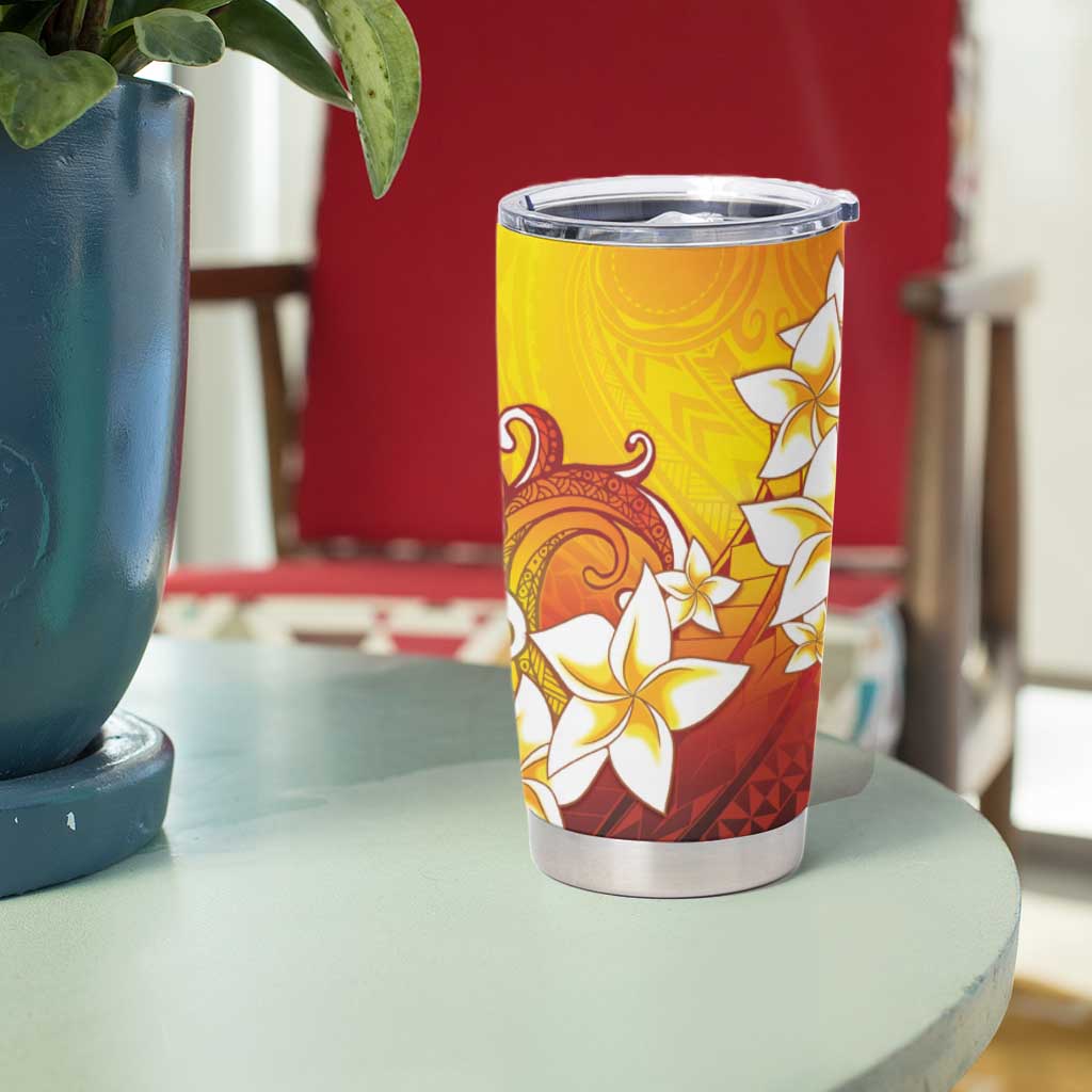Tahiti Heiva Festival Tumbler Cup Tahitian Vahine Plumeria Flowers LT05 - Polynesian Pride