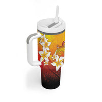 Tahiti Heiva Festival Tumbler With Handle Tahitian Vahine Plumeria Flowers LT05 - Polynesian Pride