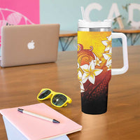 Tahiti Heiva Festival Tumbler With Handle Tahitian Vahine Plumeria Flowers LT05 - Polynesian Pride