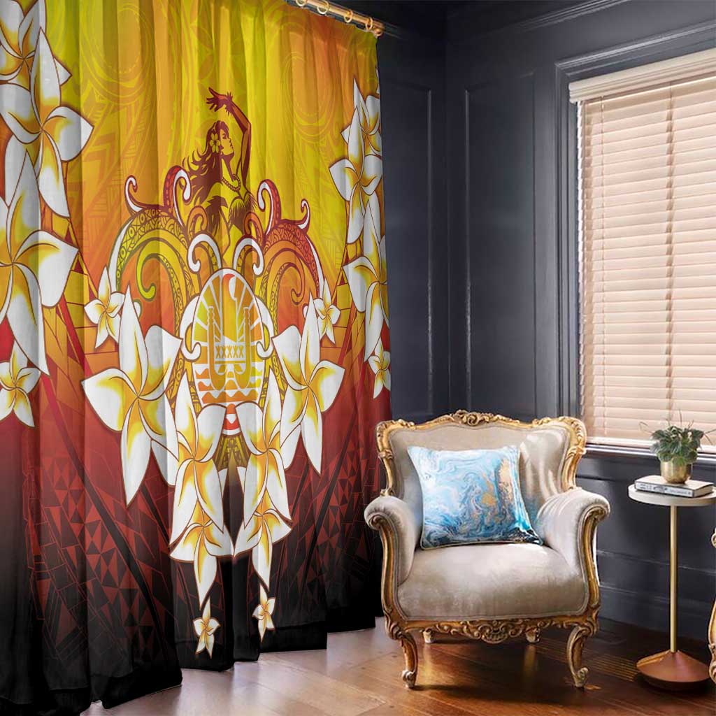 Tahiti Heiva Festival Window Curtain Tahitian Vahine Plumeria Flowers LT05 - Polynesian Pride