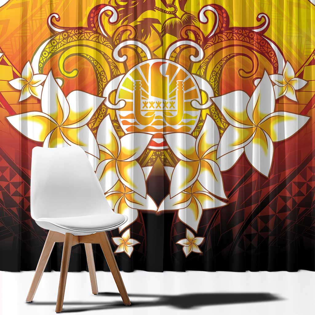 Tahiti Heiva Festival Window Curtain Tahitian Vahine Plumeria Flowers LT05 - Polynesian Pride
