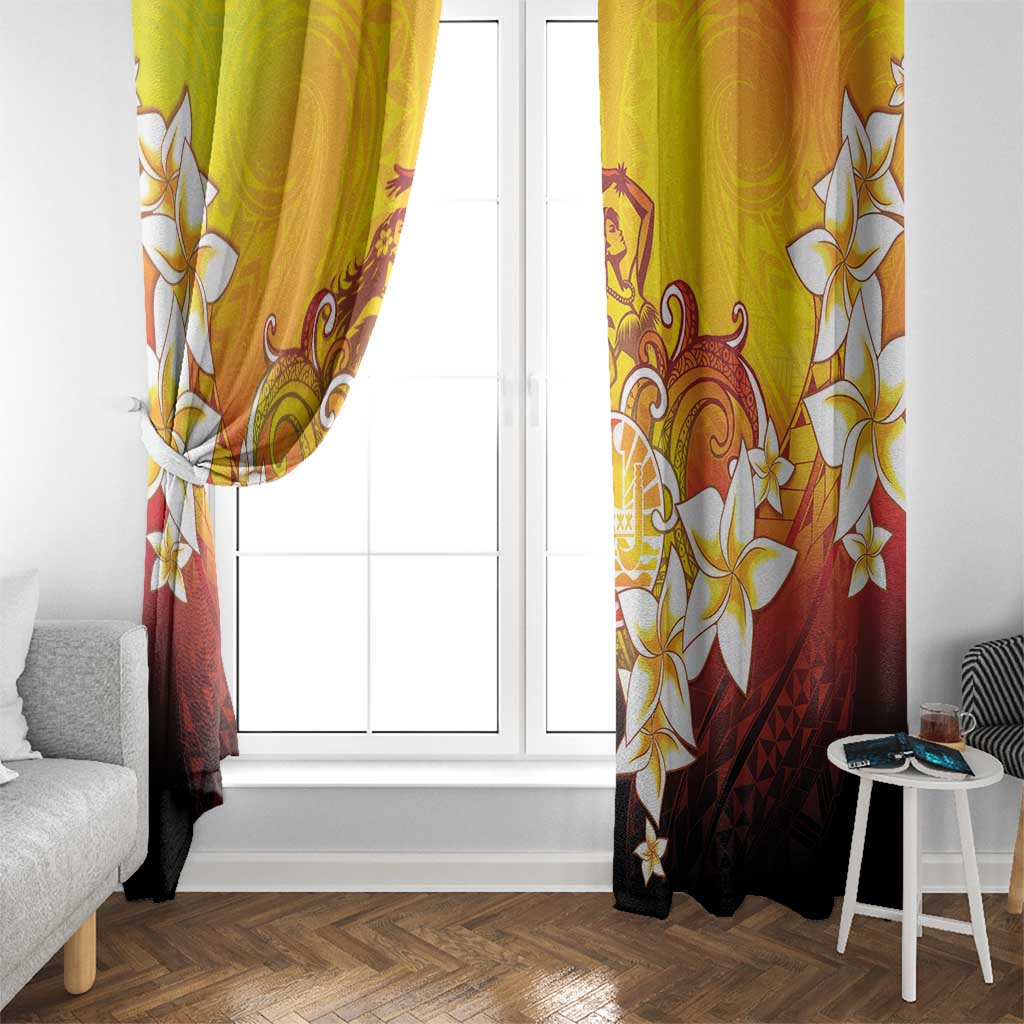 Tahiti Heiva Festival Window Curtain Tahitian Vahine Plumeria Flowers LT05 - Polynesian Pride