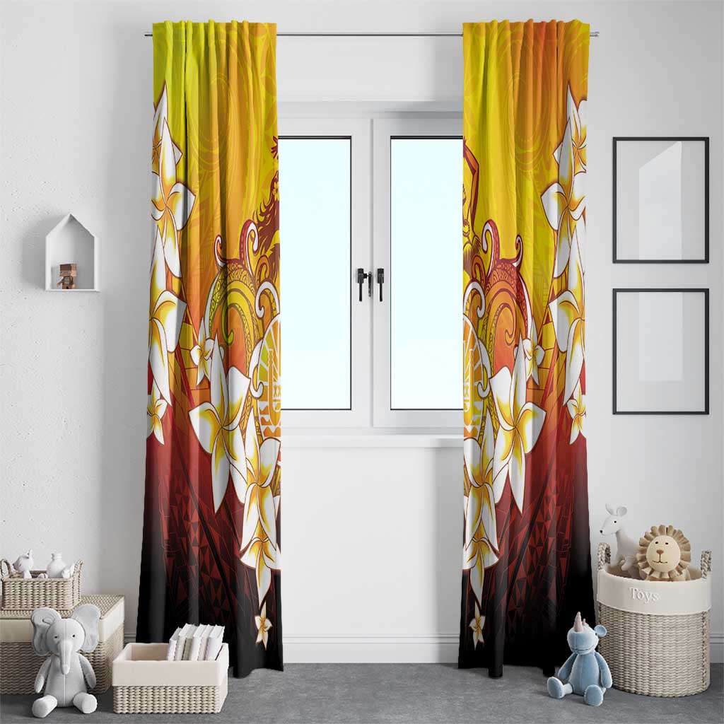 Tahiti Heiva Festival Window Curtain Tahitian Vahine Plumeria Flowers LT05 - Polynesian Pride