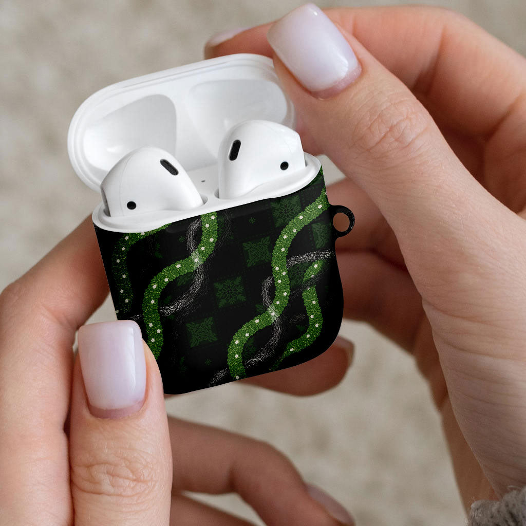 Hawaiian Quilt AirPods Case Pele Hair Hinahina Lei Black Version LT05 - Polynesian Pride