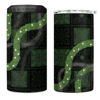 Hawaiian Quilt 4 in 1 Can Cooler Tumbler Pele Hair Hinahina Lei Black Version LT05 One Size: 16 oz Black - Polynesian Pride