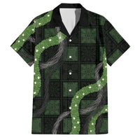 Hawaiian Quilt Family Matching Mermaid Dress and Hawaiian Shirt Pele Hair Hinahina Lei Black Version LT05 Dad's Shirt - Short Sleeve Black - Polynesian Pride