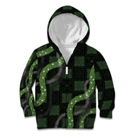 Hawaiian Quilt Kid Hoodie Pele Hair Hinahina Lei Black Version