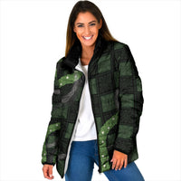 Hawaiian Quilt Padded Jacket Pele Hair Hinahina Lei Black Version