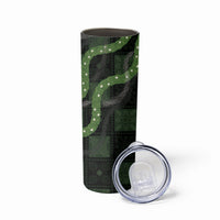 Hawaiian Quilt Skinny Tumbler Pele Hair Hinahina Lei Black Version LT05 - Polynesian Pride
