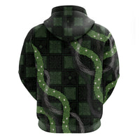 Hawaiian Quilt Zip Hoodie Pele Hair Hinahina Lei Black Version LT05 - Polynesian Pride