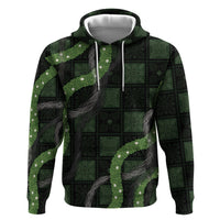 Hawaiian Quilt Zip Hoodie Pele Hair Hinahina Lei Black Version LT05 Pullover Hoodie Black - Polynesian Pride